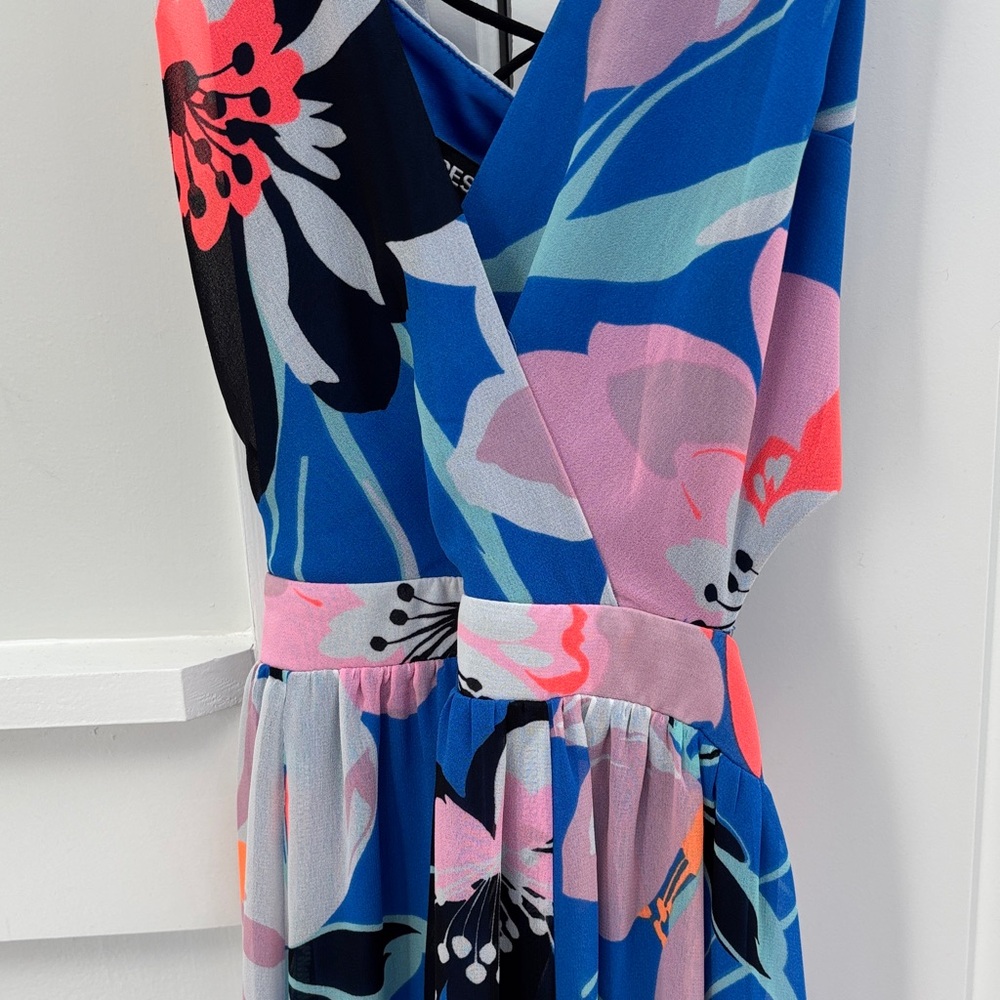 Express Floral Maxi Dress - Blue and Pink - Picture 3 of 4
